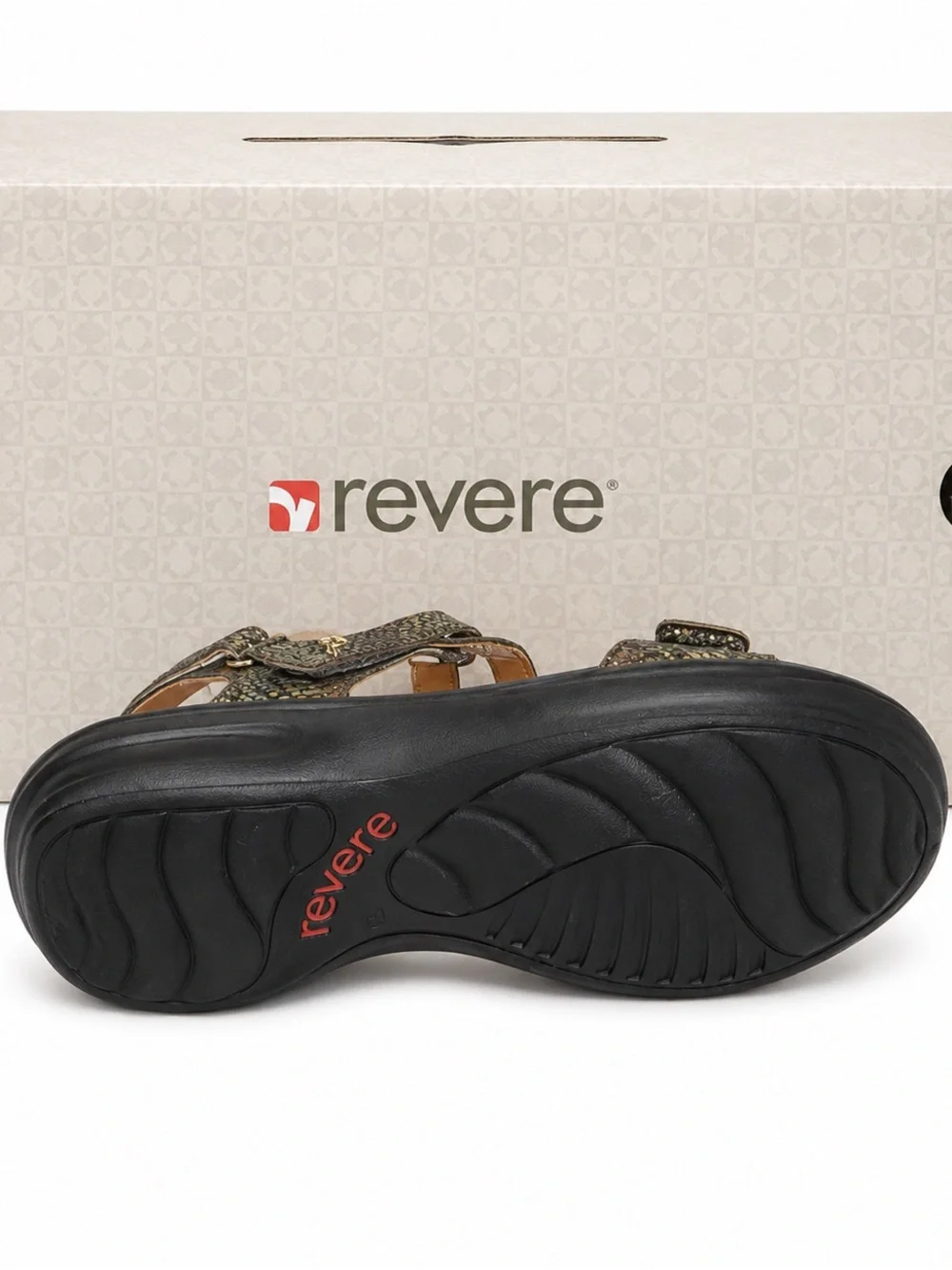 Revere Miami Peacock Python Multicolor Snake-Print Strappy Sandal Orthotic NIB
